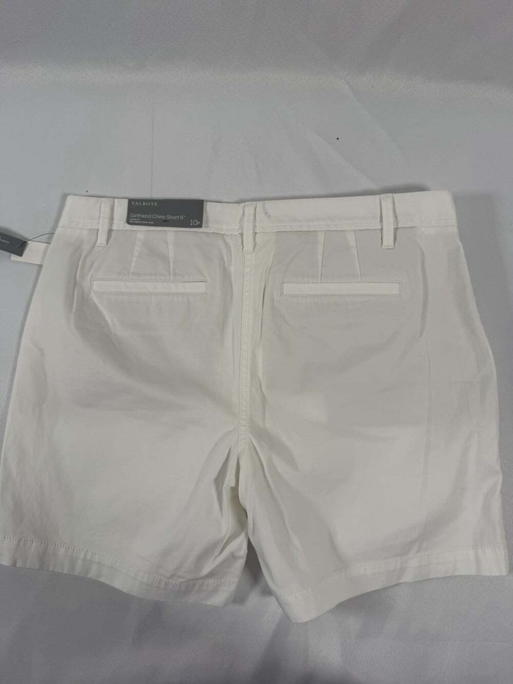 Talbots Girlfriend Chino Shorts Women’s 10P WhiteCotton Twill Pockets Flat Front - Picture 3 of 3